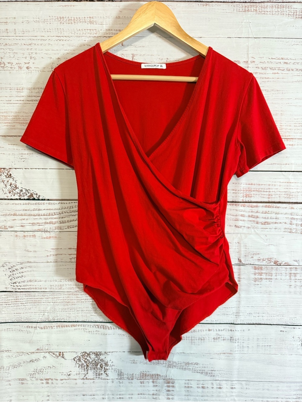 Mangopop Red Short-Sleeve Women's Bodysuit
